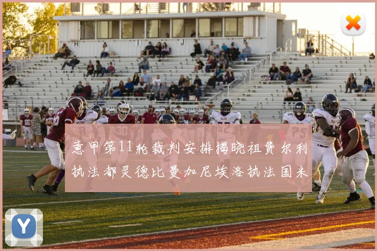 意甲第11轮裁判安排揭晓祖费尔利执法都灵德比曼加尼埃洛执法国米